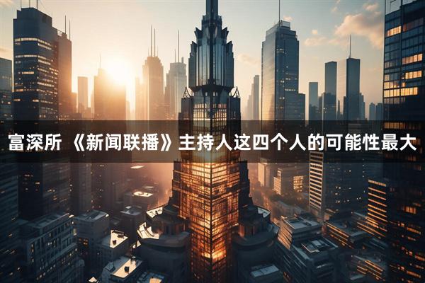 富深所 《新闻联播》主持人这四个人的可能性最大